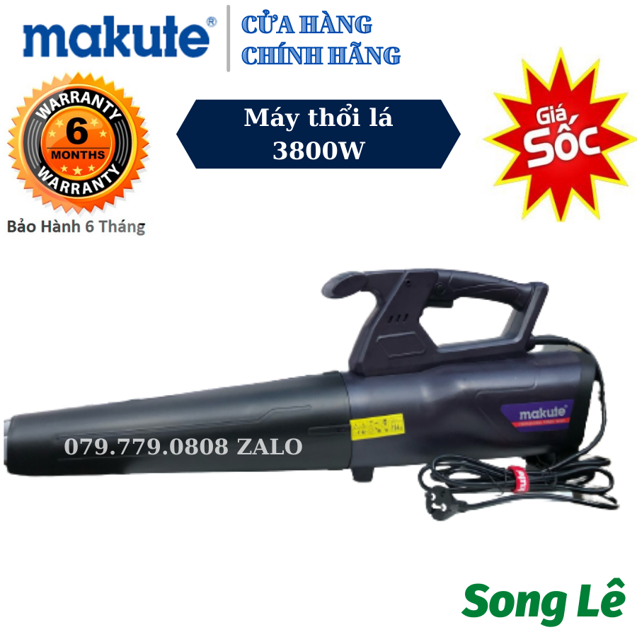 Máy thổi bụi - máy thổi lá makute pb008 công suất 3800w - đồng 100% -siêu khỏe