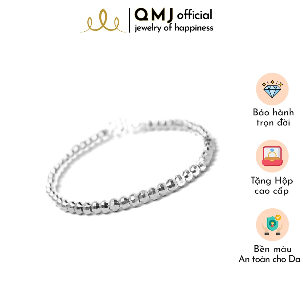 QMJ Lắc tay bạc bi phay, vòng tay thời trang nữ sang xịn, lắc bạc 925 cao cấp tinh tế thiết kế độc lạ, thích hợp với cô nàng thích sự độc và lạ trang sức thời trang nữ đẹp - QLL0131