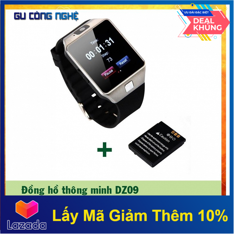 Đồng Hồ Thông Minh Dz09 Lắp Sim Nghe Gọi Cắm Thẻ Nhớ - Dc1599 Tặng 1 Pin Dz09