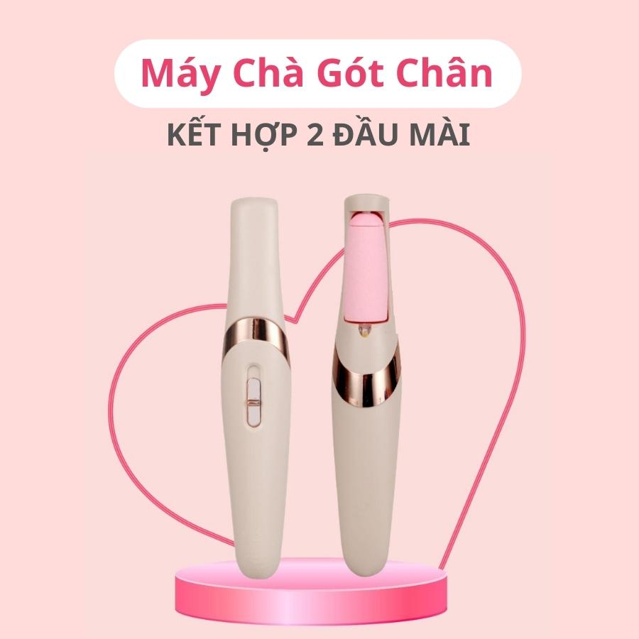 Máy chà gót chân tích điện tặng đầu mài, máy chà gót loại bỏ da chết gót chân khô nứt nẻ, máy mài gót chân sạc điện tẩy da cứng khô sần