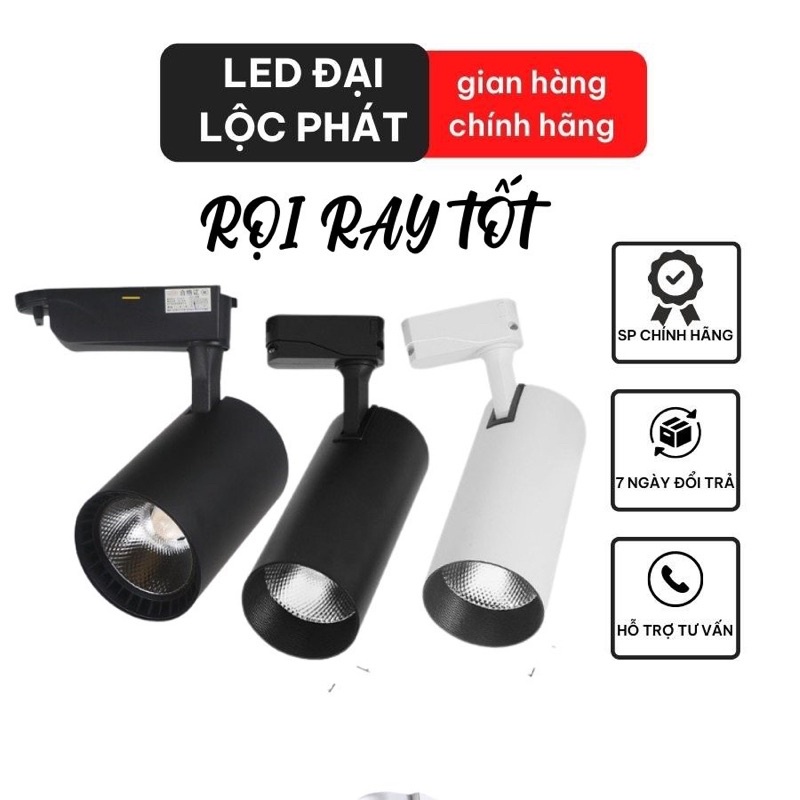 Đèn rọi ray soi tranh led COB 12w 20w 30w loại tốt, đèn soi chiếu tranh gắn tường ống bơ