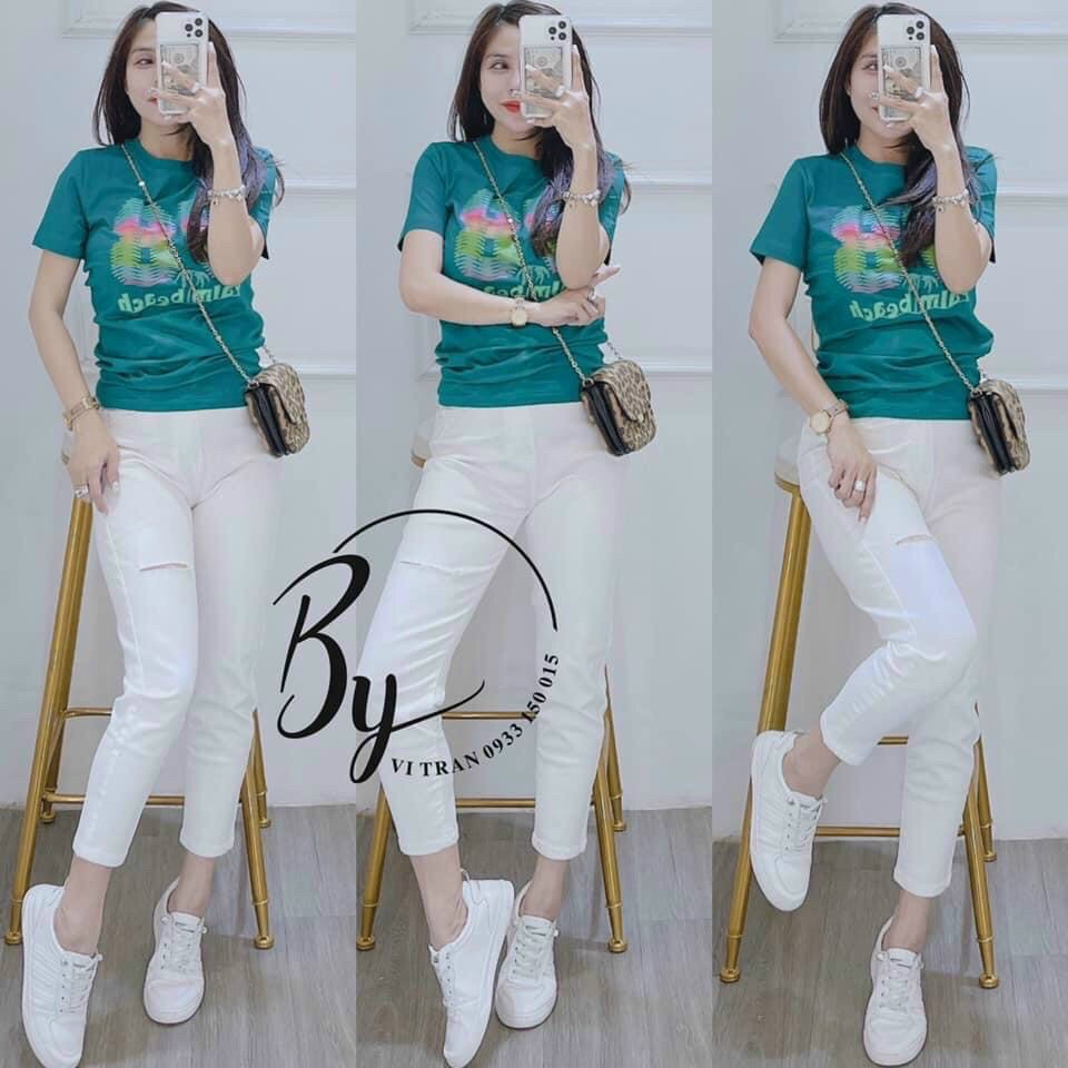 Freeship max - áo thun nữ thời trang in chữ ny trẻ trung freesize