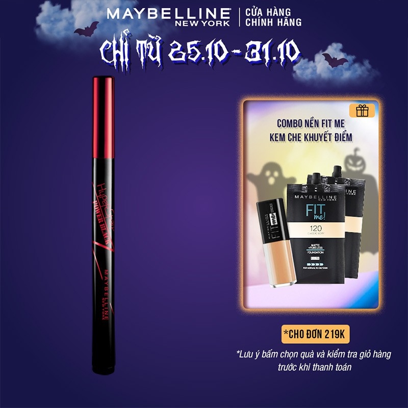 Đẹp◈✆ Bút Kẻ Mắt Nước Đen Tuyền Không Lem Không Trôi Maybelline New York HyperSharp Power Liner Waterproof 0.5g