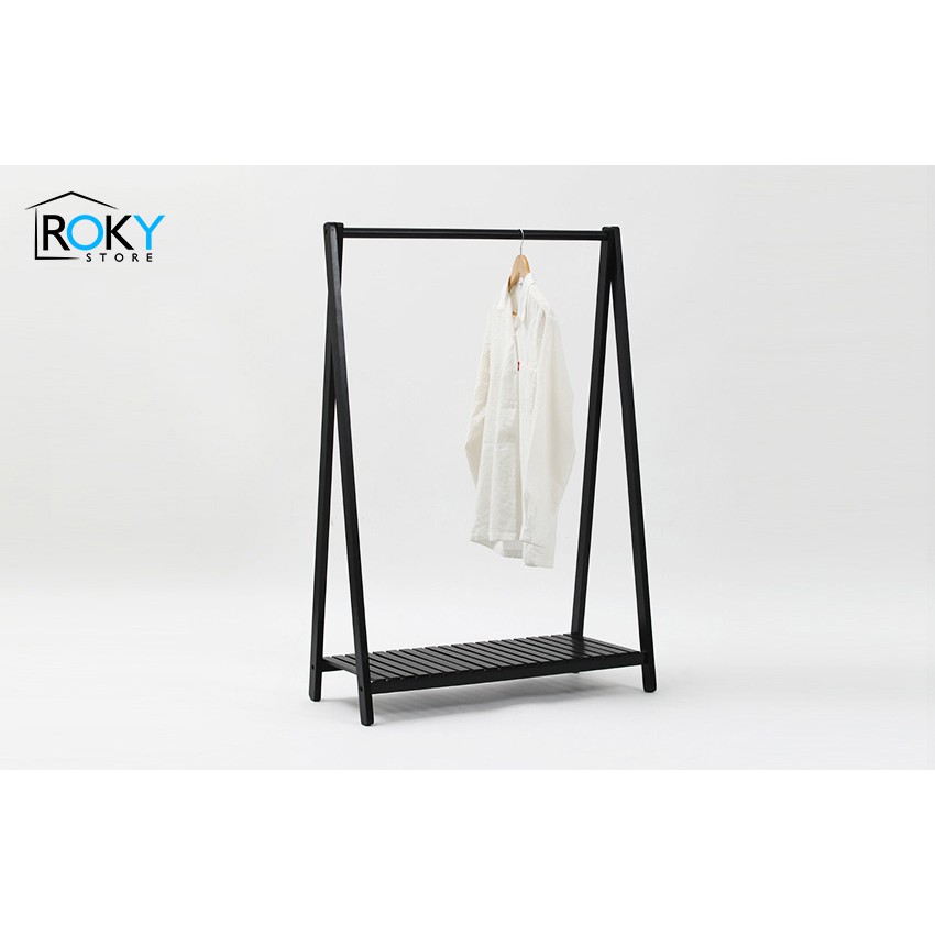 Giá treo quần áo chữ a 1 tầng màu đen size m - a hanger 1f black size m - a행거 1단 와이드