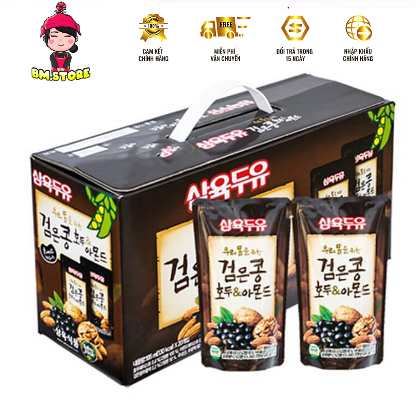 Sữa óc chó hạnh nhân Hàn Quốc - 195ml - Sữa bà bầu - Sữa trẻ em - Sữa Nhập khẩu - Sữa hạt-Date:2024