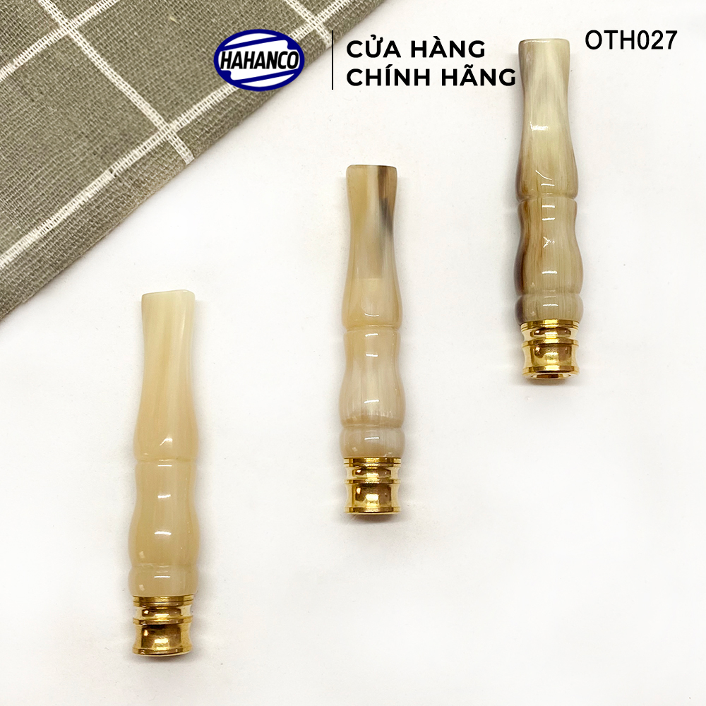 Tẩu hút thuốc lá bằng sừng bò Châu Phi sành điệu - lọc khí độc, có lõi điều chỉnh lượng hút - OTH027 - HAHANCO