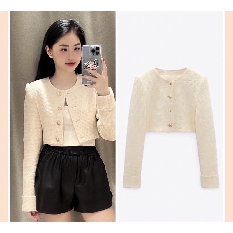 Áo khoác dạ croptop