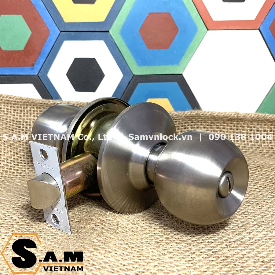Khoá nắm tròn cửa wc hafele 489.93.135 inox 304 mờ