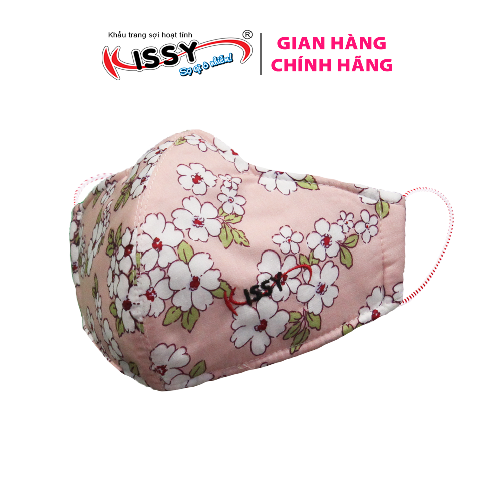 Khẩu trang vải 3 lớp Kissy người lớn chống nắng và chống bụi mịn hiệu quả - ĐƯỢC BỘ Y TẾ KHUYÊN DÙNG-Size M