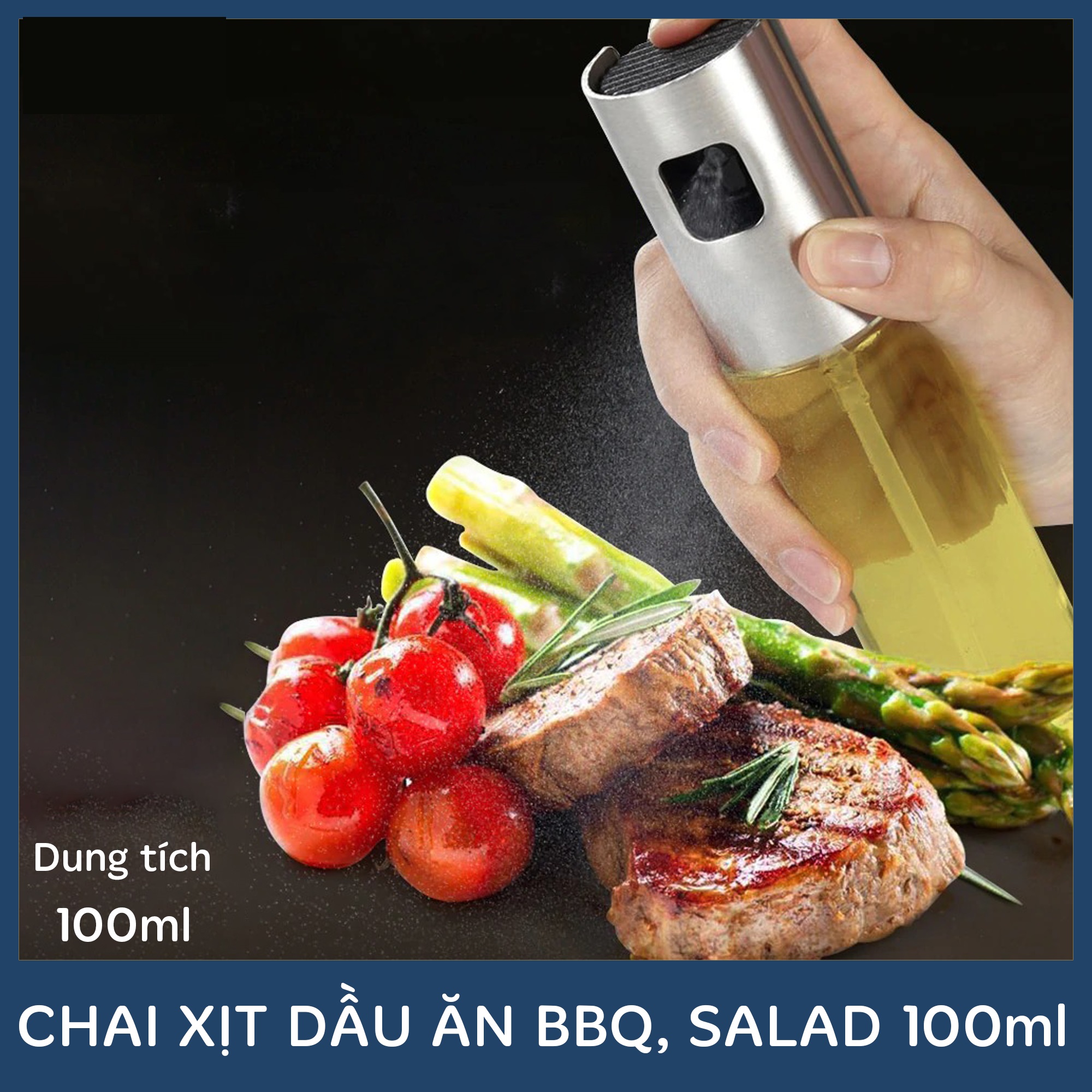 [HCM]Bình Xịt Dầu Ăn Thủy Tinh Chai Xịt Nấu Ăn Gia Đình Dụng Cụ Nhà Bếp BBQ 100ML-HK123