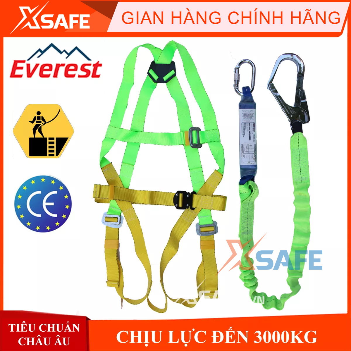 DÂY ĐAI BẢO HỘ EVEREST 1 MÓC CÓ GIẢM SỐC SỐC (TRỌN BỘ DÂY ĐAI VÀ MÓC)