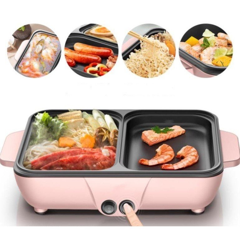 Nồi lẩu kiêm nướng 2in1 mini hàn quốc ,bếp lẩu nướng đa năng loại tốt