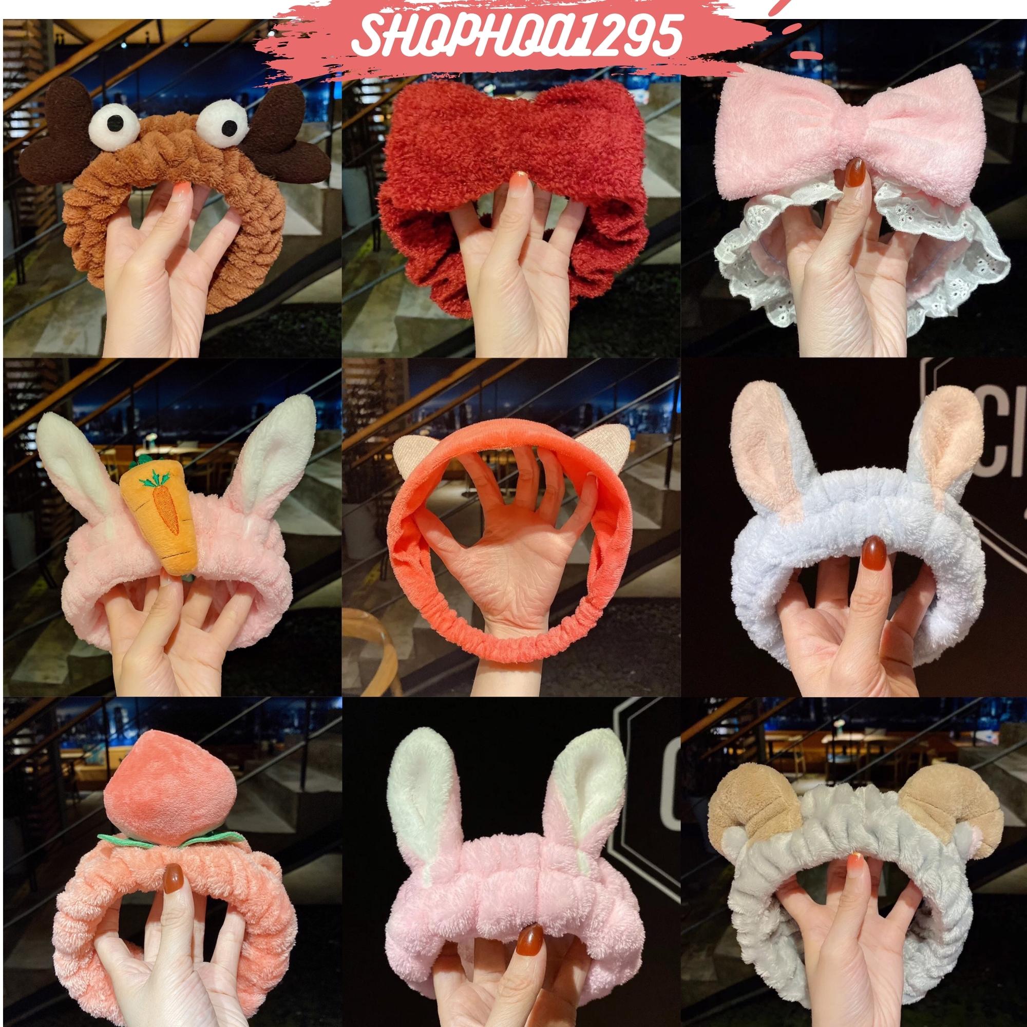 Băng đô rửa mặt , băng đô cài tóc. bờm cài đầu tai thỏ, mèo , cà rốt nhiều mẫu dễ thương