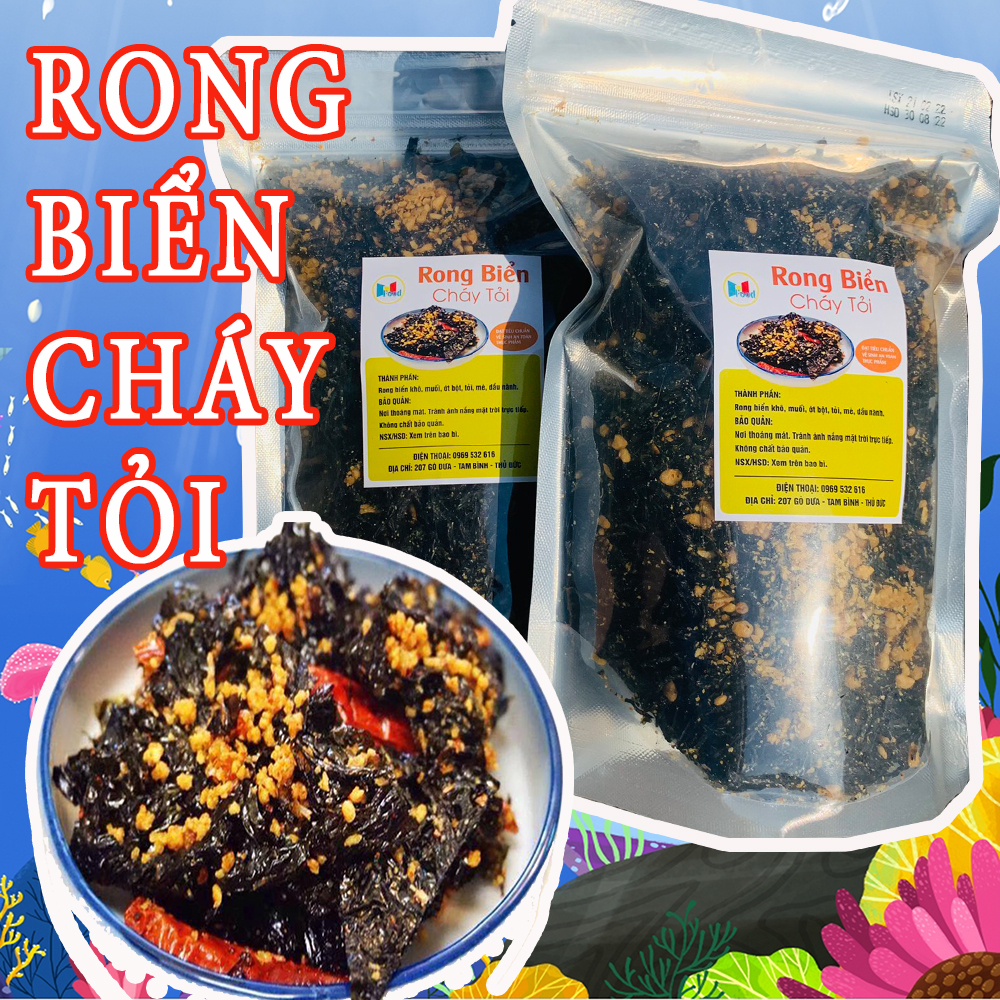 Gói 250gram - Rong Biển Cháy Tỏi - rong biển sấy ăn liền