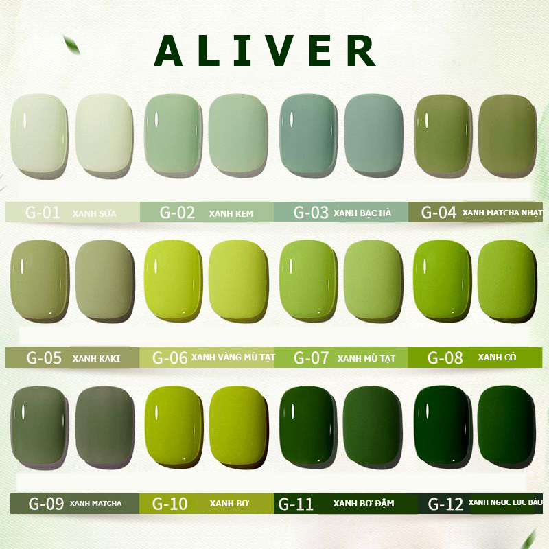 Sơn gel Aliver bảng G, Sơn gel uv