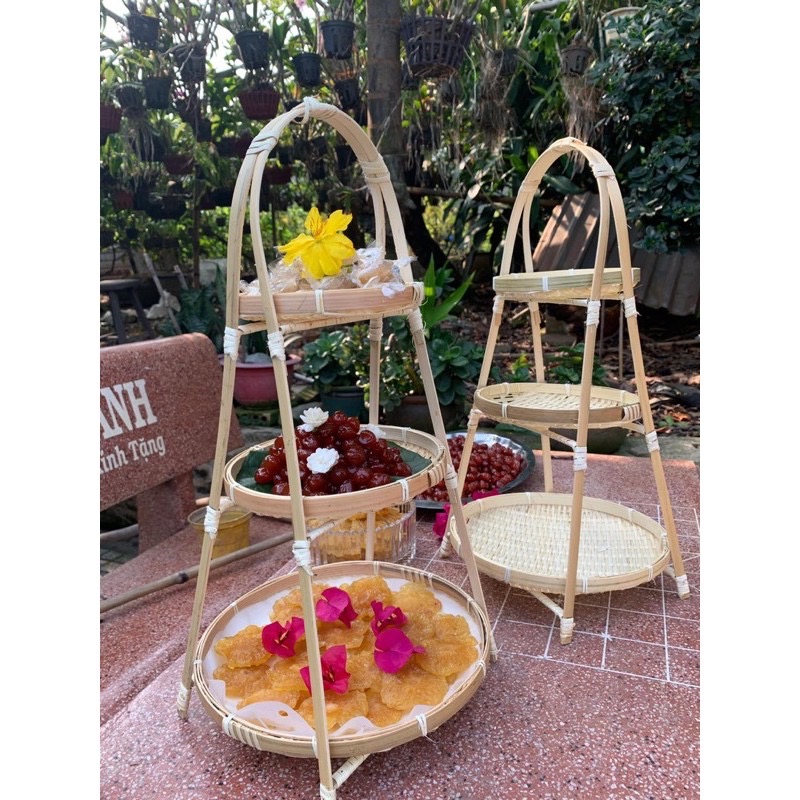 Mẹt tre trang trí loại 3 tầng