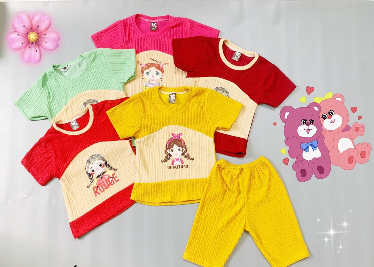 Bộ thun xốp nhật tay ngắn quần lửng bé