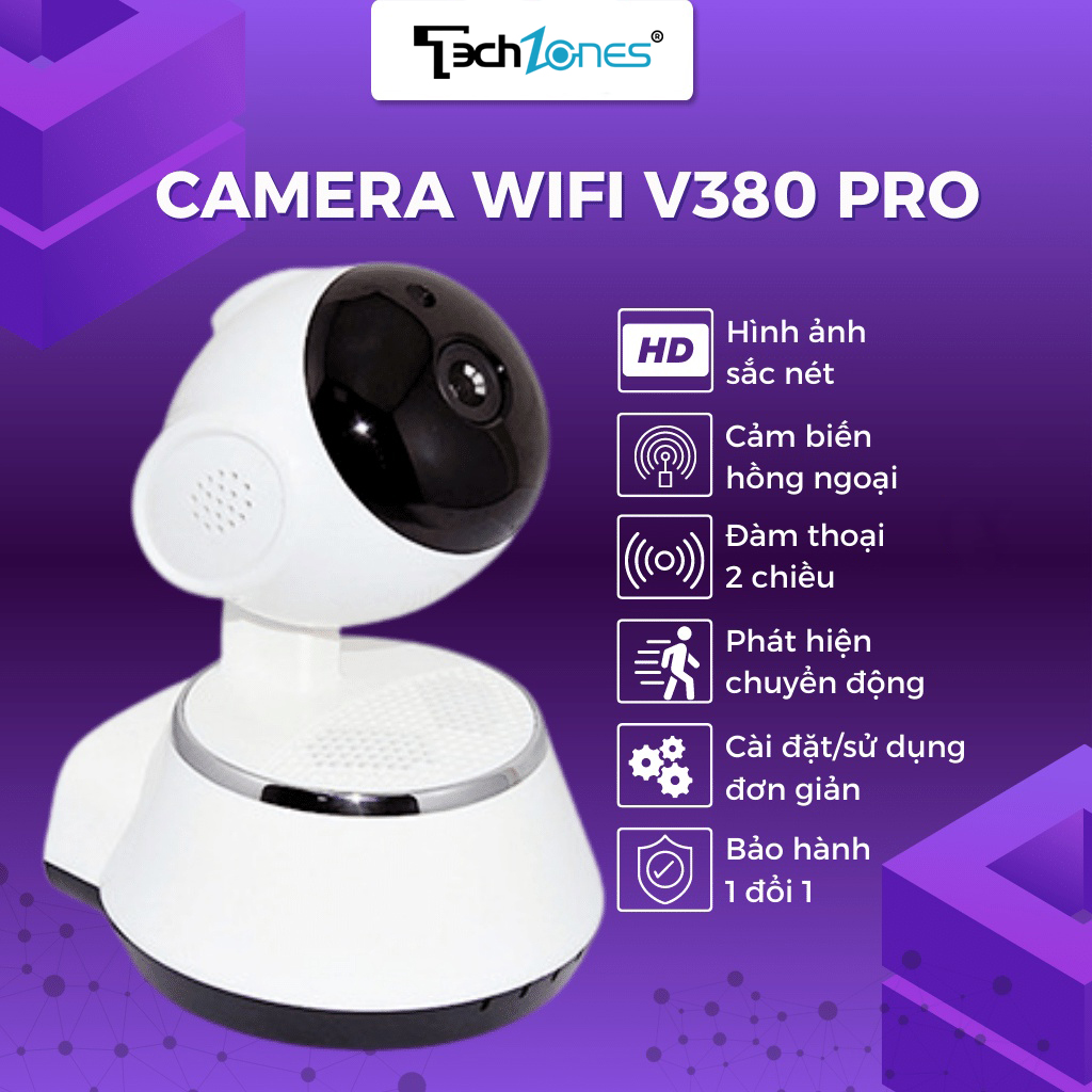 Camera mini IP wifi V380 Pro xoay 360 độ- Camera giám sát - Camer wifi không dây - Camera wifi - camera ip wifi đàm thoại hai chiều CCTV hồng ngoại - Cảnh báo phát hiện chuyển động - Xem lại lưu trữ.