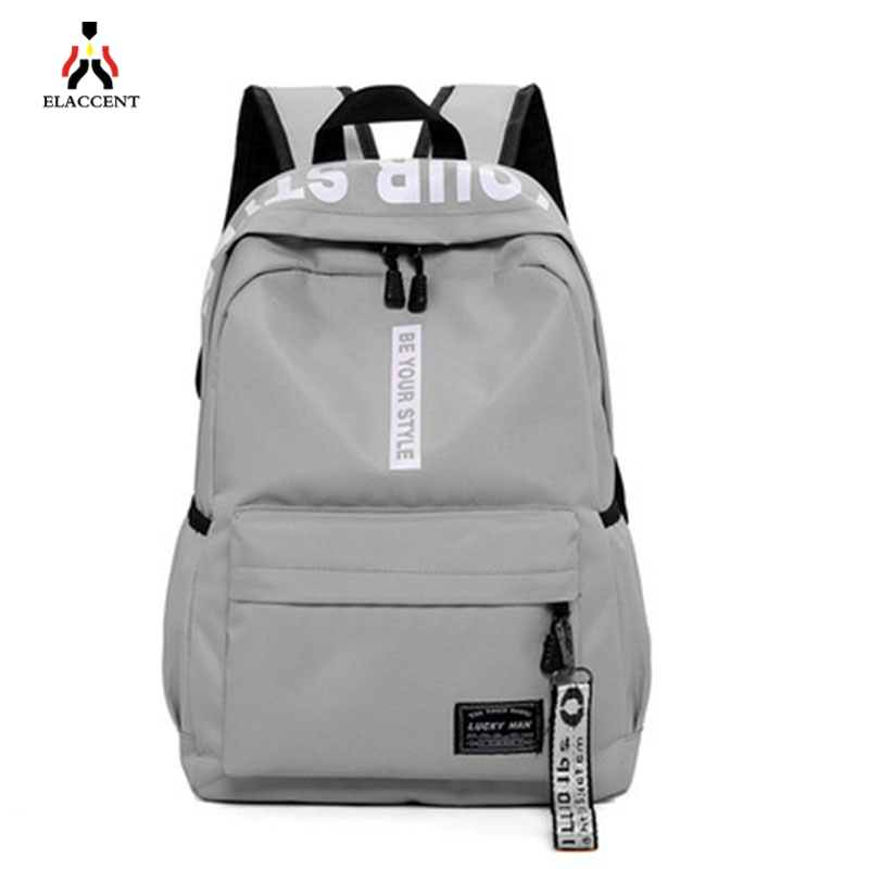 ELACCENT  balo balo nữ  học sinh trung học Ba lô vải thời trang phong cách Hàn Quốc cặp đi học máy tính ba lô balo balo nữ ba lô cặp học sinh balo thời trang nữ