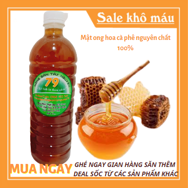 Mật ong hoa cà phê DakLak-Chai 1 Lít -Nông sản Tây Nguyên 79-Mật ong sạch nguyên chất 100%- Cho chất lượng sống khỏe