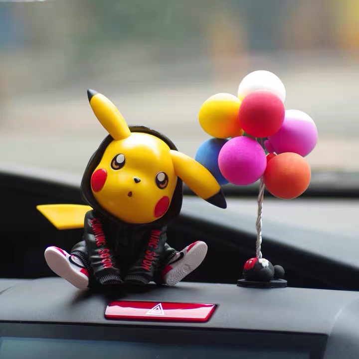 Set trang trí taplo Pika siêu ngộ nghĩnh đáng yêu trang trí taplo xe hơi phụ kiện ô tô trang trí xe hơi cao cấp