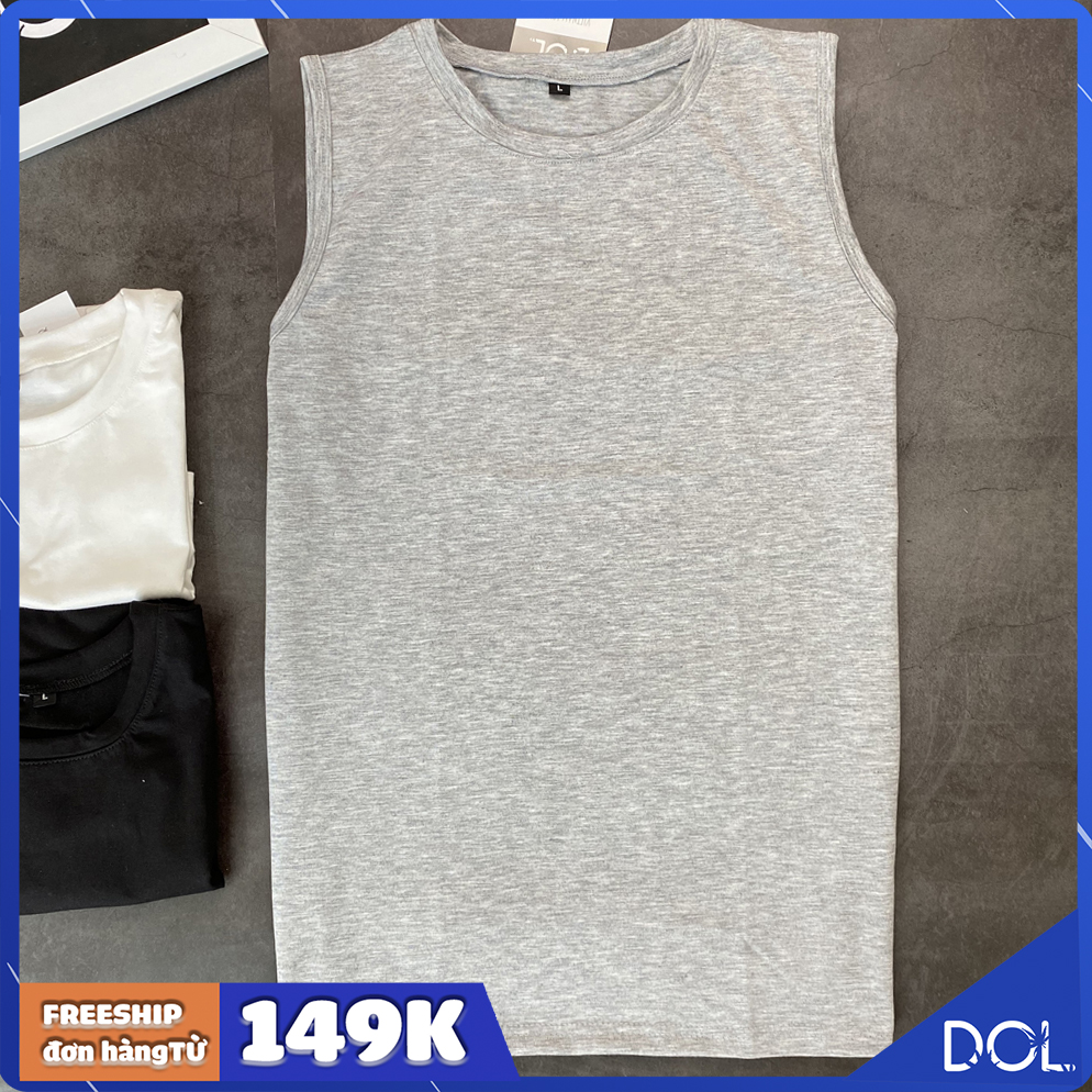 Áo ba lỗ nam chất thun co dãn mặc mát kiểu dáng áo sát nách trẻ trung với 3 màu đen, xám, trắng mặc bên trong hoặc mặc đi tập thể thao