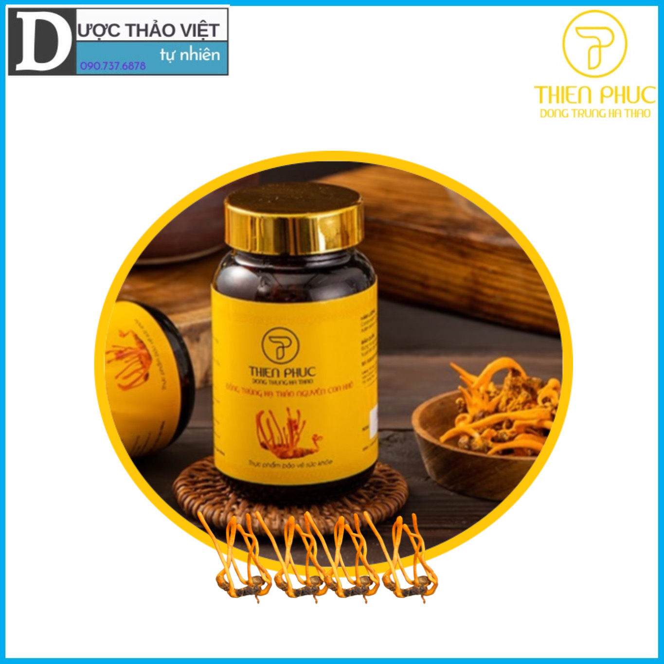 Nhộng Đông Trùng Hạ Thảo Thiên Phúc 5g thượng hạng.