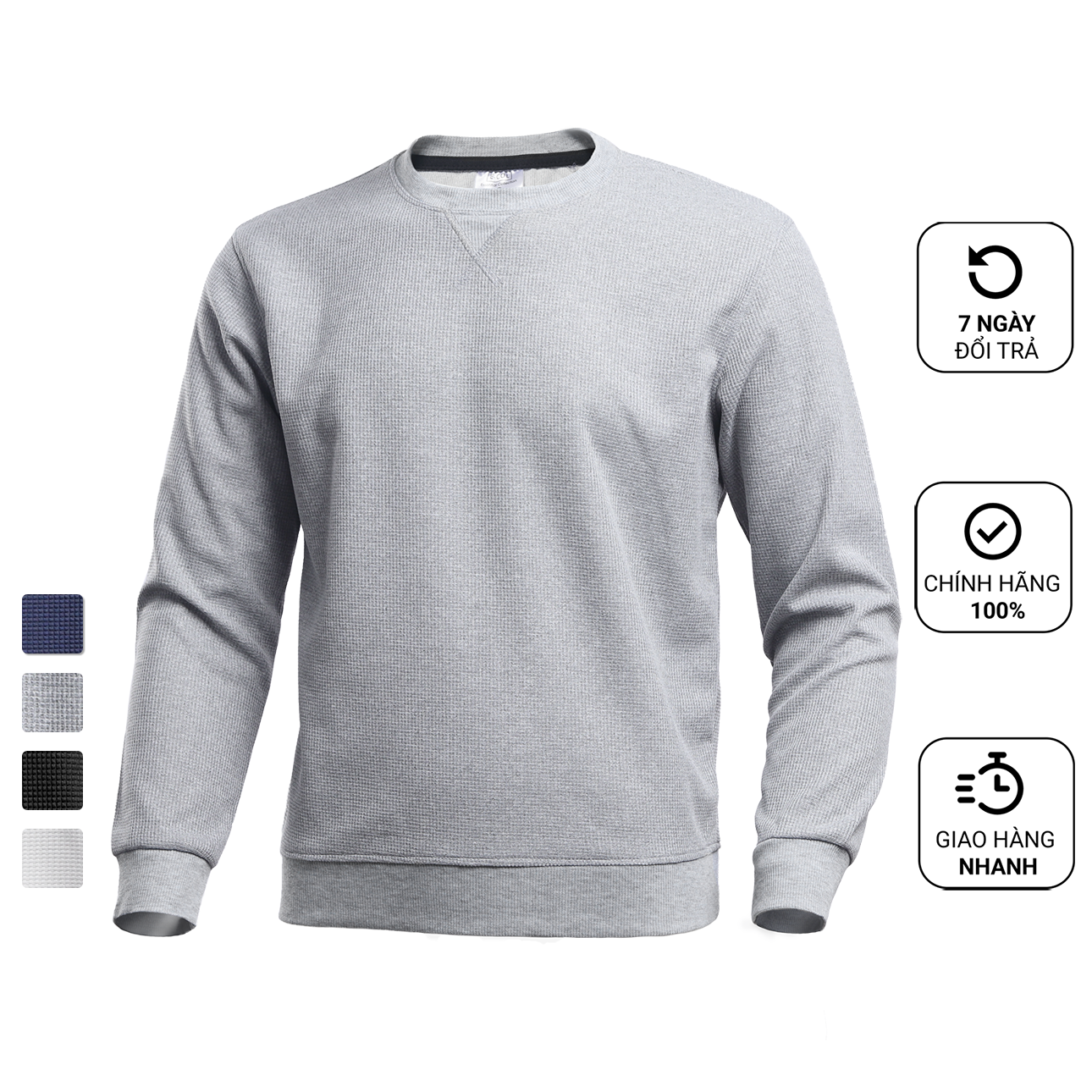 Áo thu đông dài tay Ecollect sweater nỉ nam cổ tròn