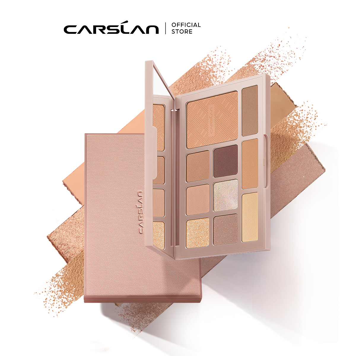 Bảng Phấn Mắt Carslan 10 Màu Trang Điểm Đa Chức Năng Phấn Má Hồng Phấn Bắt Sáng Tạo Khối Người mới bắt đầu phải mua 18g