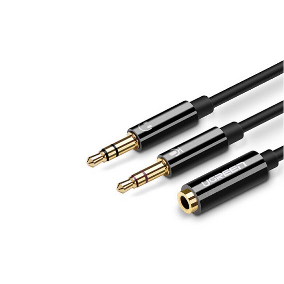 Cáp gộp audio 3.5mm 2 vào 1 ra - mic và headphone ugreen 20898 - nhựa abs
