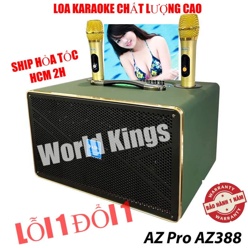 Mua Loa Karaoke Azpro AZ388 Đầy Đủ Kết Nối Bluetooth AV USB Fullbox Loa Du Lịch Tay Xách Kèm Theo 2 Micro Chống Hú Cực Tốt Tiếng Ca Hay Bảo Hành 1 Năm.