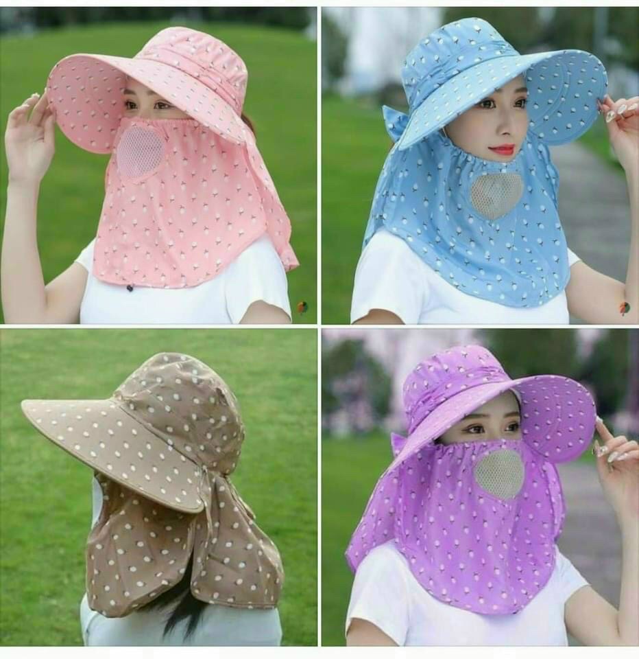 [LOẠI 1 ĐẸP XỊN] Mũ Chống Nắng Vành Rộng Kèm Khẩu Trang Che Mặt