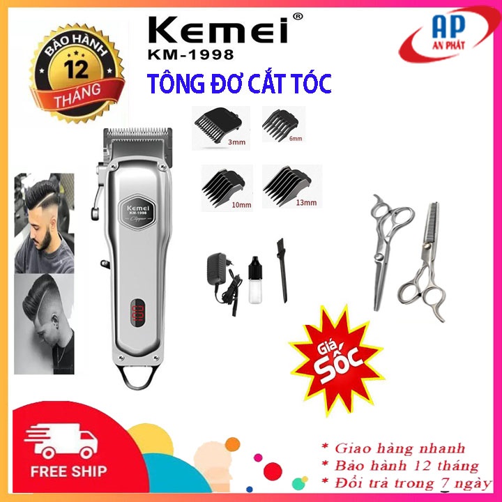 [Giá Sốc] Tông đơ cắt tóc cao cấp Kemei 1998 thân nhôm nguyên khối, tăng đơ hớt tóc chuyên nghiệp không dây sạc pin đẳng cấp hơn tông đơ cắt tóc gia đình Codos (tong do cat toc), Jichen