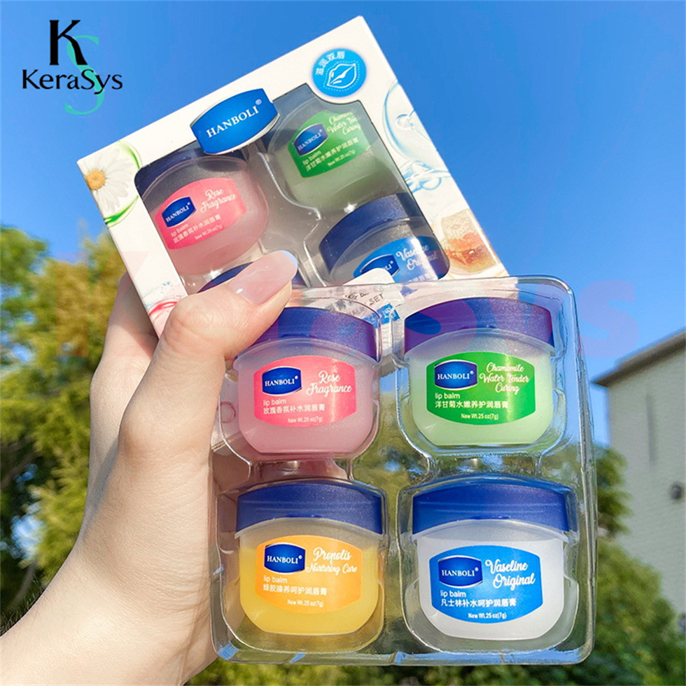 Kerasys Bộ 4 hũ son dưỡng môi dưỡng ẩm chăm sóc môi Vaseline Vaseline lipstick