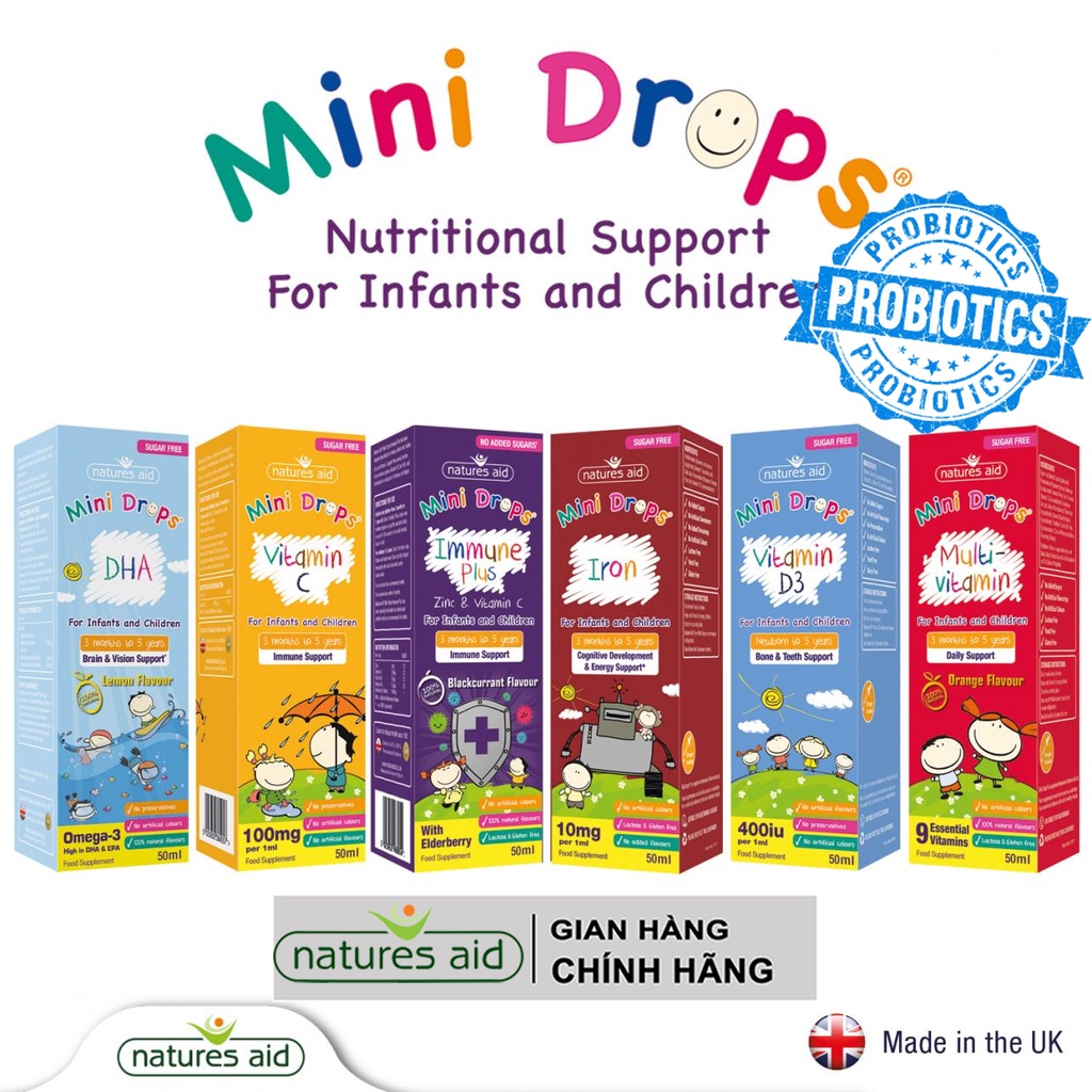 Mini drops cho bé của Natures Aid