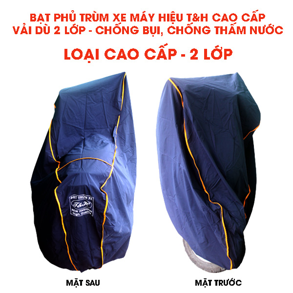 [Loại cao cấp] Bạt phủ trùm xe thương hiệu T&H cỡ to, 2 lớp, trùm xe SH, LEAD, PCX,...