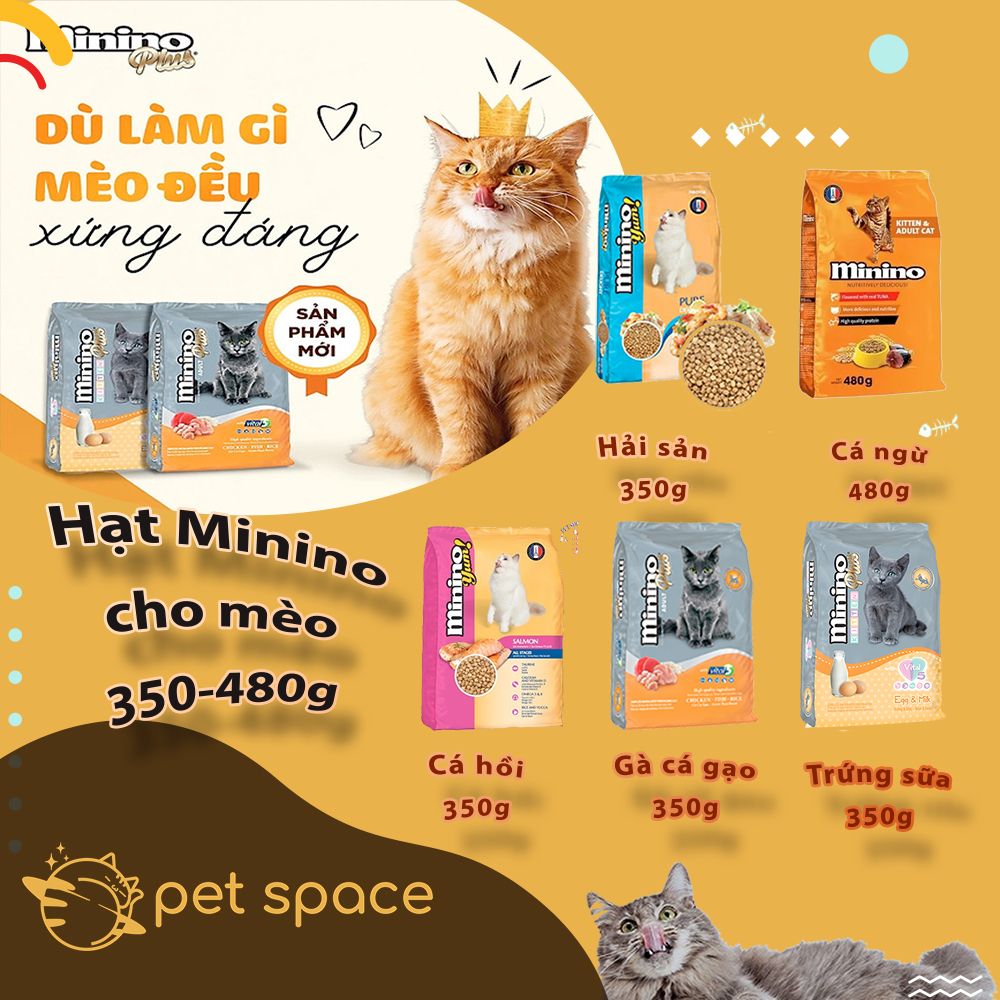 Hạt Minino cho mèo con và trưởng thành 350g-480g