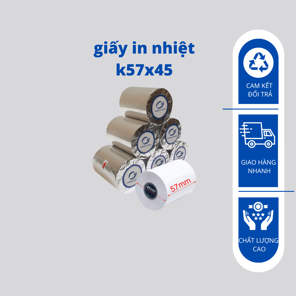 Giấy in bill 57x45 giấy in hóa đơn khổ 57mm, giấy in nhiệt khổ 57mm