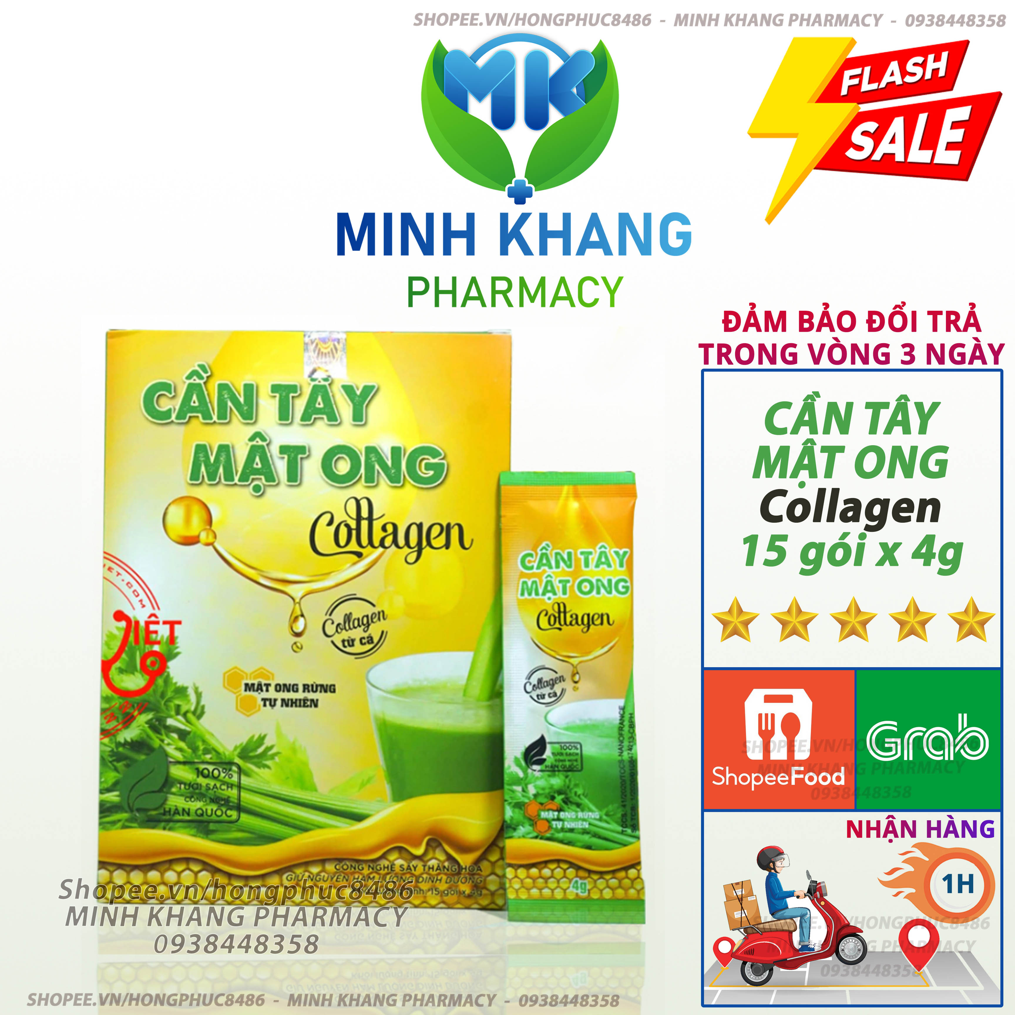 Bột Cần Tây Mật Ong Collagen 60g hỗ trợ giảm cân, detox thải độc, thanh lọc cơ thể