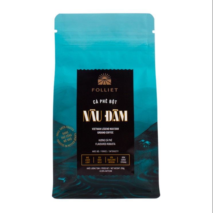 Cà phê bột rang xay nâu đậm folliet 1kg