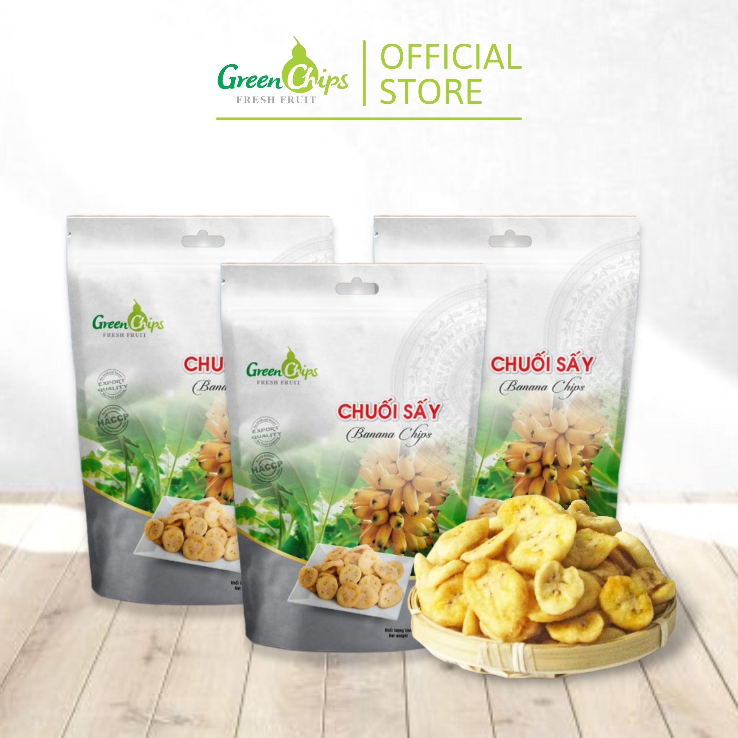 Combo 3 gói Chuối sấy 100 gram - Green Chips
