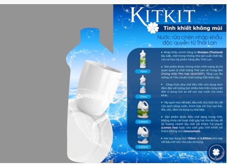 Nước rửa chén KitKit Plus không mùi