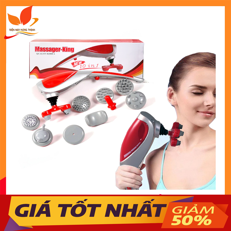 Máy Mát Xa Cầm Tay 10 Đầu King Massager Máy Massage Lưng Hồng Ngoại 10 đầu