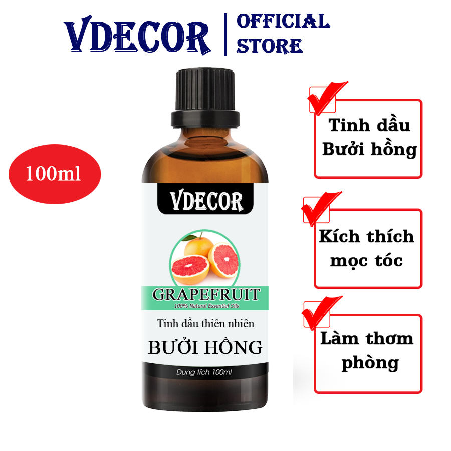 Tinh dầu 100ml Vdecor tinh dầu thiên nhiên thơm phòng