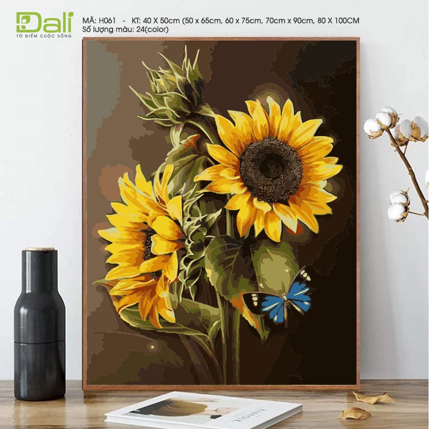 Tranh sơn dầu số hóa Tranh Hoa H061