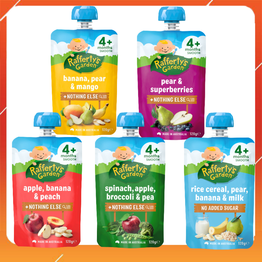 [HCM]Trái câyrau củ ăn dặm cho bé từ 4 tháng tuổi Raffertys Garden (120g)