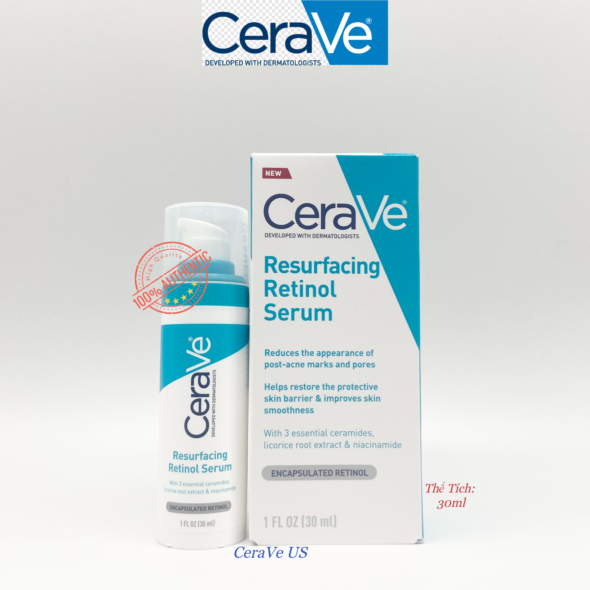 Tinh chất Serum se khít chân lông Cerave Resurfacing retinol 30ml