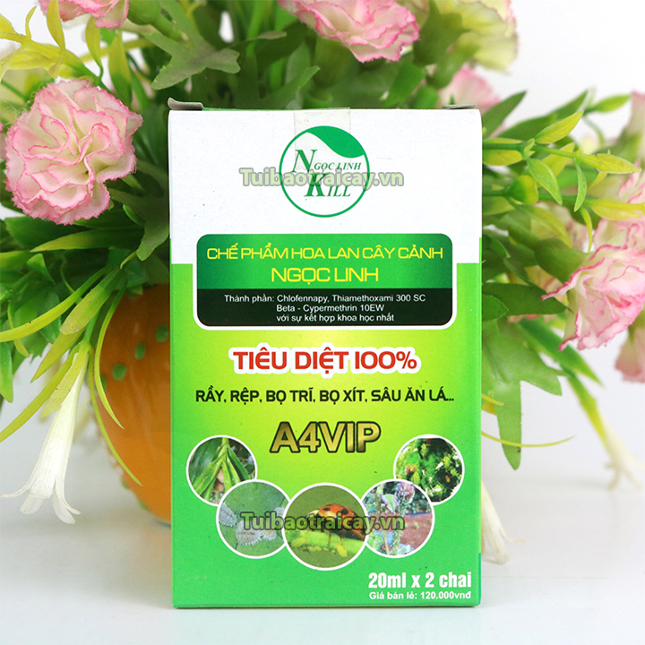 Chế phẩm Ngọc Linh A4 Vip diệt rầy, bọ trĩ cho hoa lan – Hộp 2 lọ