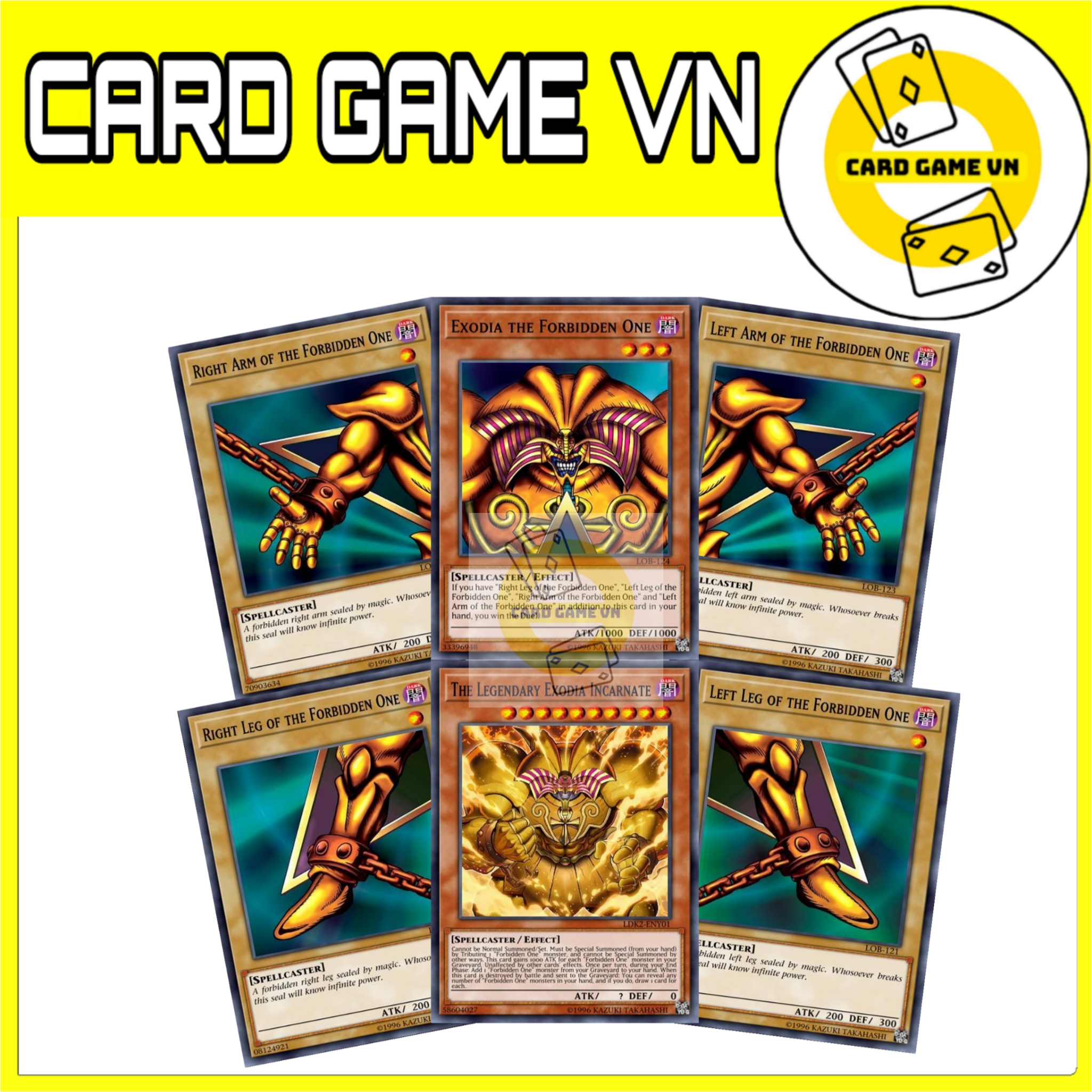 [BÀI IN] Bài YuGiOh - Bộ 18 lá bài - 5 bộ phận Exodia + Các lá bài bất ngờ ( Exodia Part ) - Card Game VN