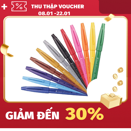 Bút viết thư pháp Pentel Fude Touch Brush Sign Pen ( 1 bút )